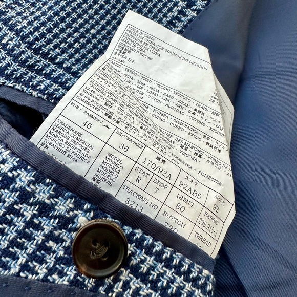 Suitsupply Slim Havana Check Blazer! Sz 36R - Picture 7 of 9